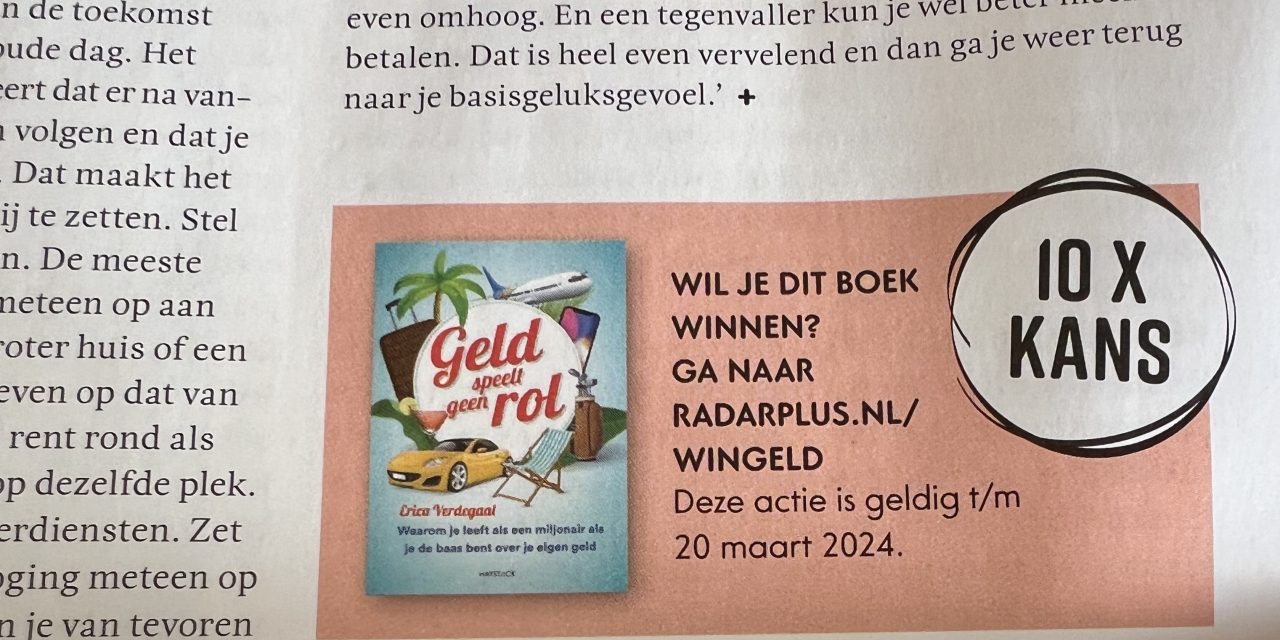 Magazine Radar+ geeft 10 x mijn boek weg